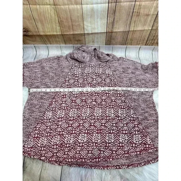 44 degrees North Jacquard French Terry Cowl Neck Long Sleeve Sweater Size 2X - Picture 7 of 8